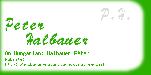 peter halbauer business card